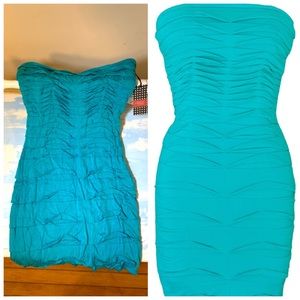 Nikibiki Teal Strapless Dress